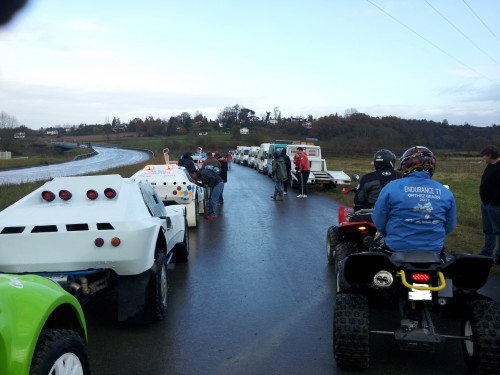 nous partons tous en convoi, quelques tours au centre ville pour animer le début de matinée