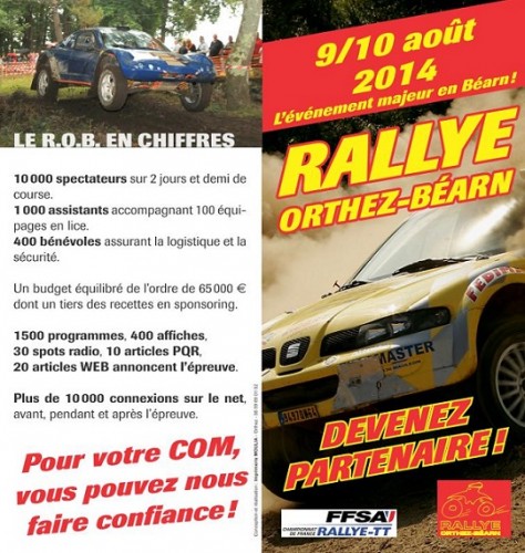 devenez partenaire du Rallye Orthez-Bearn 2014